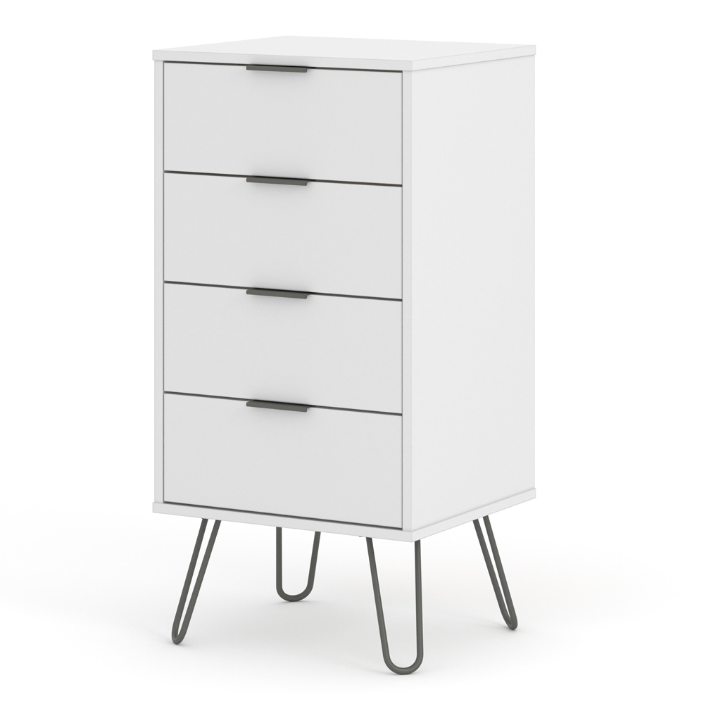 Core Products Augusta White 4 Drawer Narrow Chest of Drawers Image 3