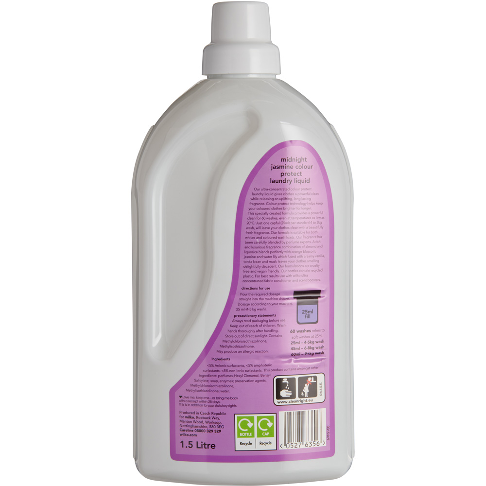 Wilko Colour Protect Midnight Jasmine Laundry Liquid 60 Washes 1.5L Image 2