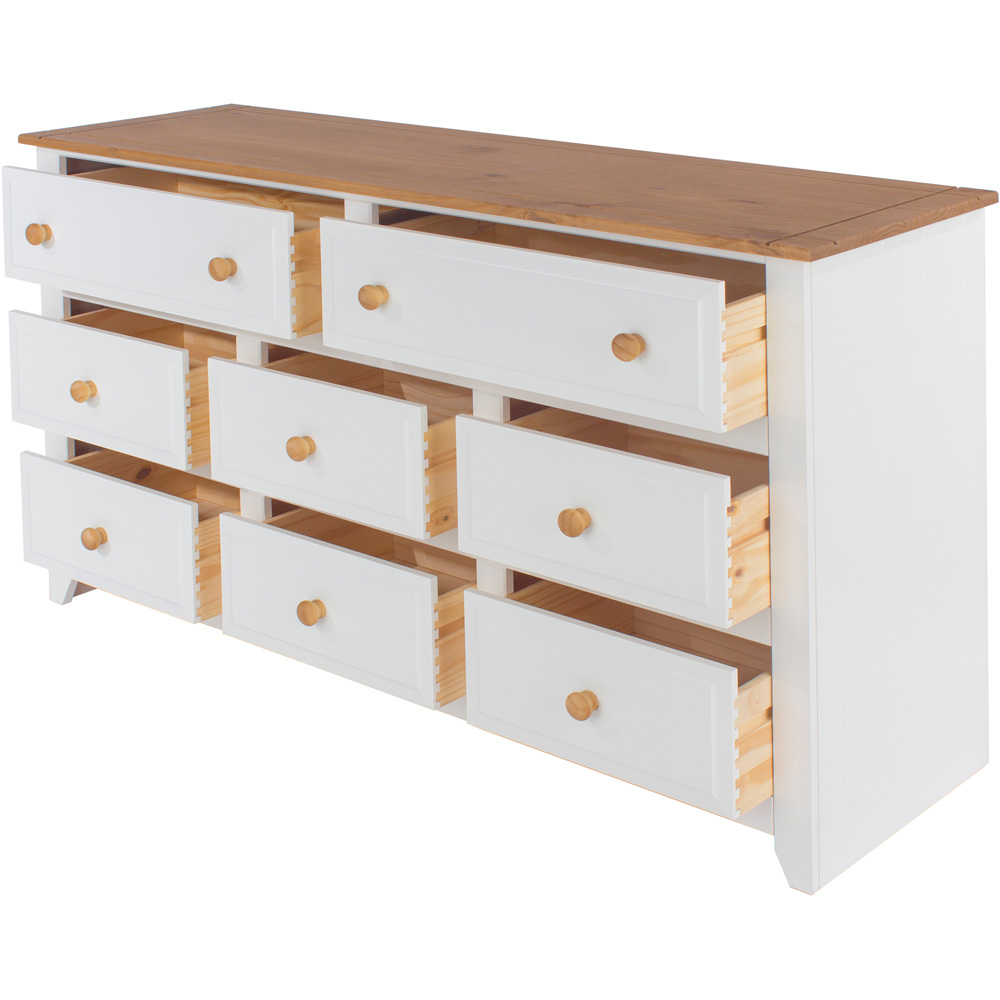 Capri 8 Drawer White Wide Chest of Drawers Image 4
