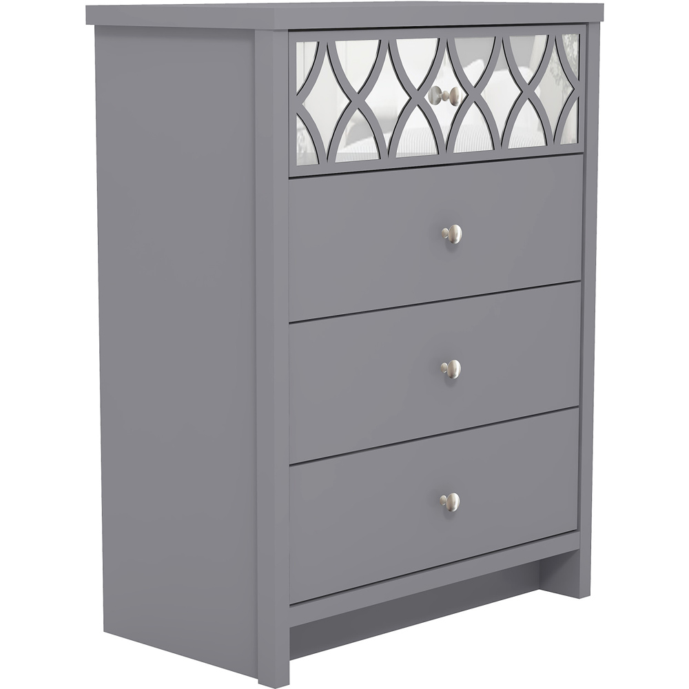 GFW Arianna 4 Drawer Cool Grey Mirrored Chest of Drawer Image 3