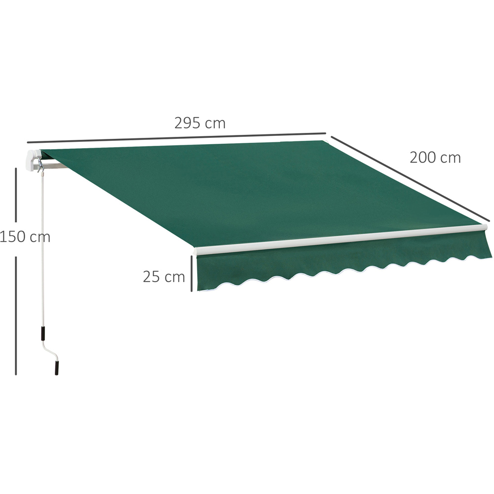 Outsunny Green Retractable Awning 3 x 2m Image 7