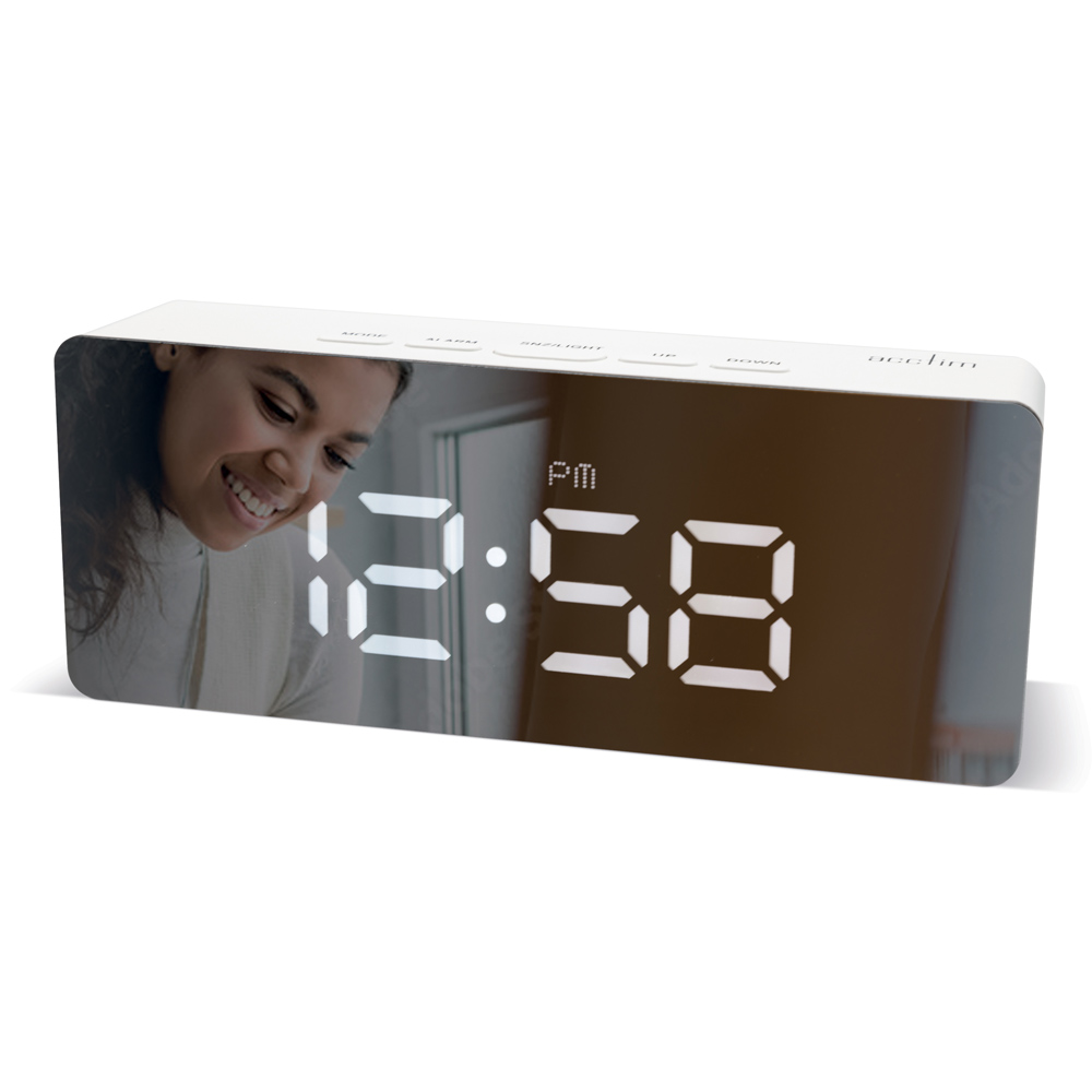 Acctim Medina White LED Alarm Clock Image 2