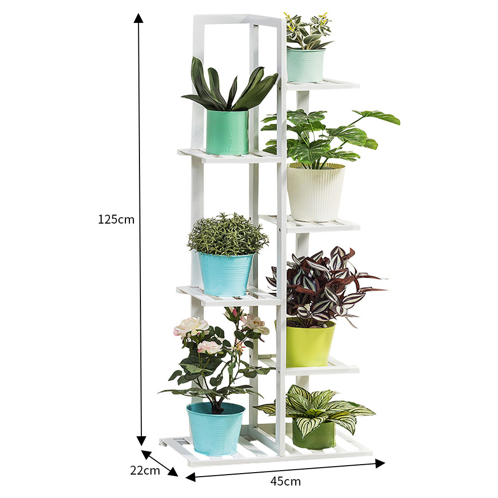 Living and Home Multi Tiered White Plant Stand Image 8