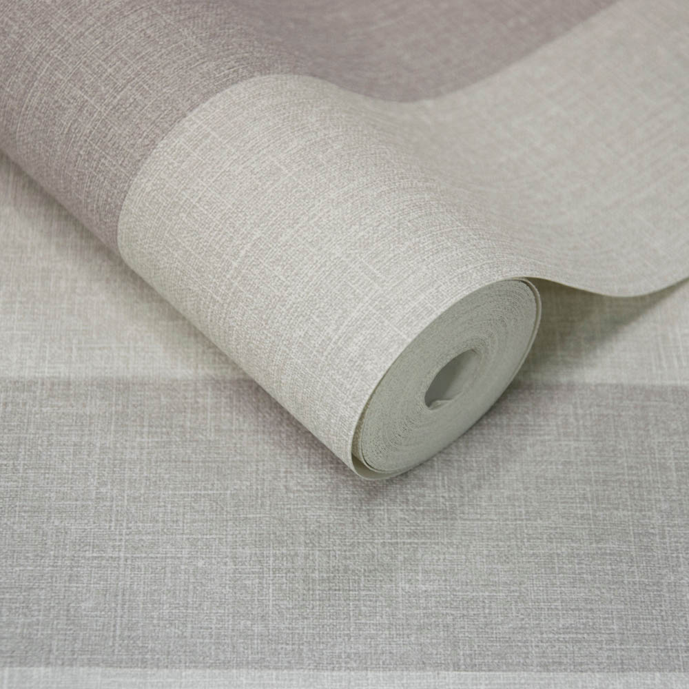 Grandeco Classic Wide Stripe Grey Textured Wallpaper Image 2