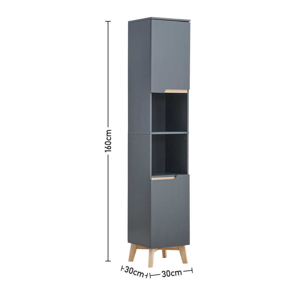 Living and Home 2 Door Floor Cabinet with Solid Wood Legs Image 8
