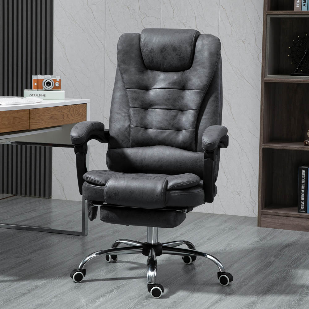 Portland Dark Grey Swivel Vibration Massage Office Chair Image 1