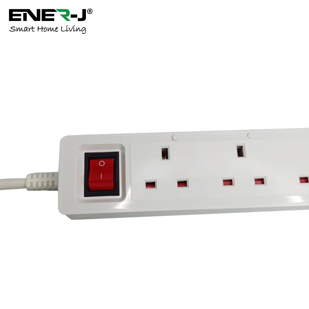 Ener-J White 3 Socket Smart Power Extension with 4 DC USB Ports Image 3