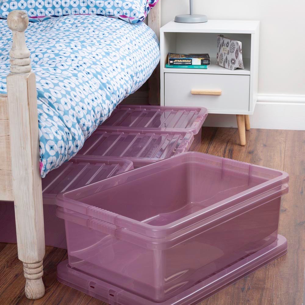 Wham 32L Pink Crystal Storage Box and Lid 5 Pack Image 2