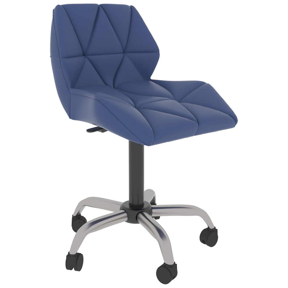 Vida Designs Geo Blue PU Faux Leather Swivel Office Chair Image 2