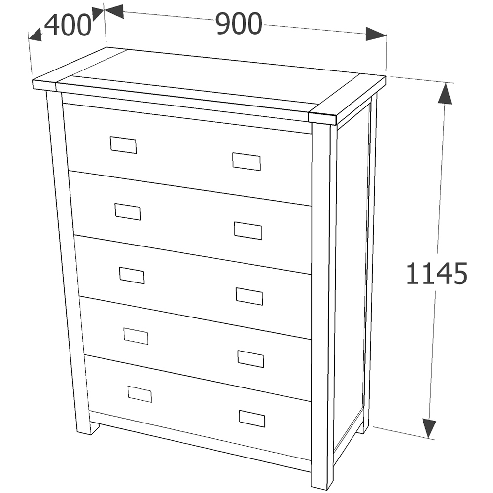 Core Products Boston 5 Drawer Chest of Drawers Image 7