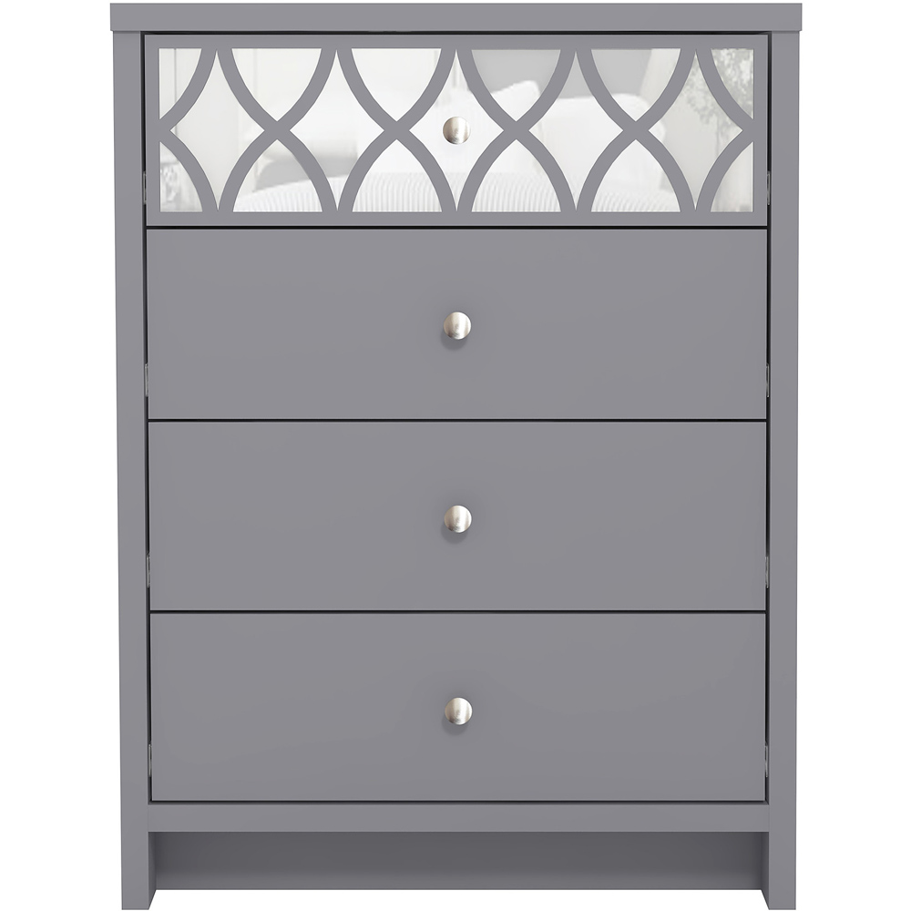 GFW Arianna 4 Drawer Cool Grey Mirrored Chest of Drawer Image 2
