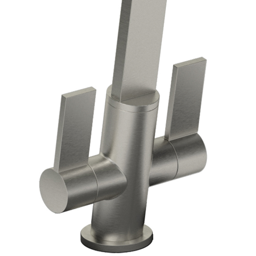 wilko Linear Flair Brushed Steel Dual Lever Mono Kitchen Tap Image 3