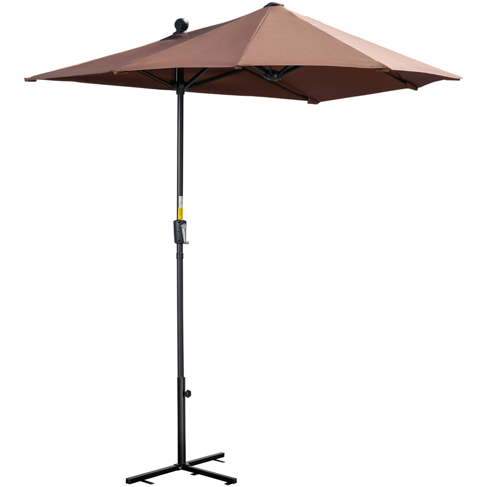 Outsunny Coffee Crank Handle Double Sided Parasol 2m Image 1