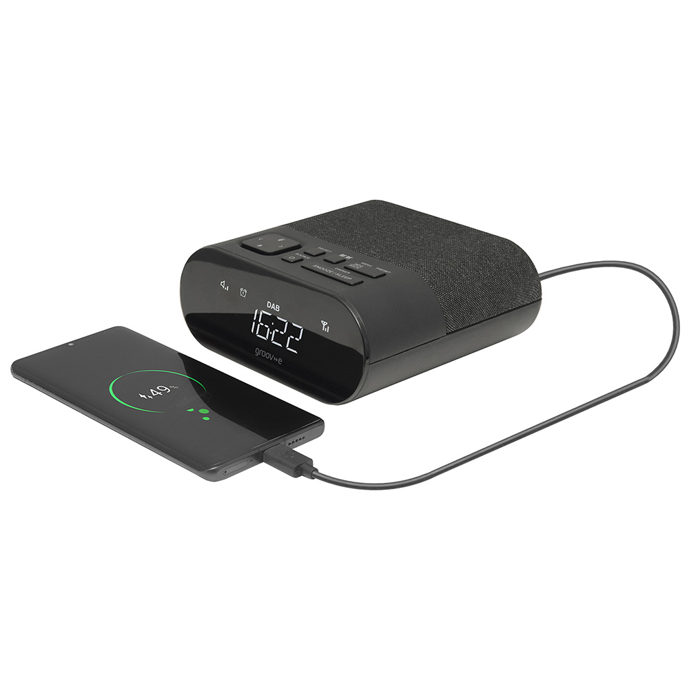 Groov-e Roma DAB and FM Alarm Clock Radio with USB Charging Image 6