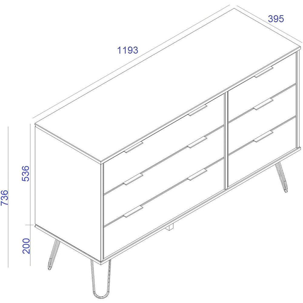 Core Products Augusta White 6 Drawer Chest of Drawers Image 8