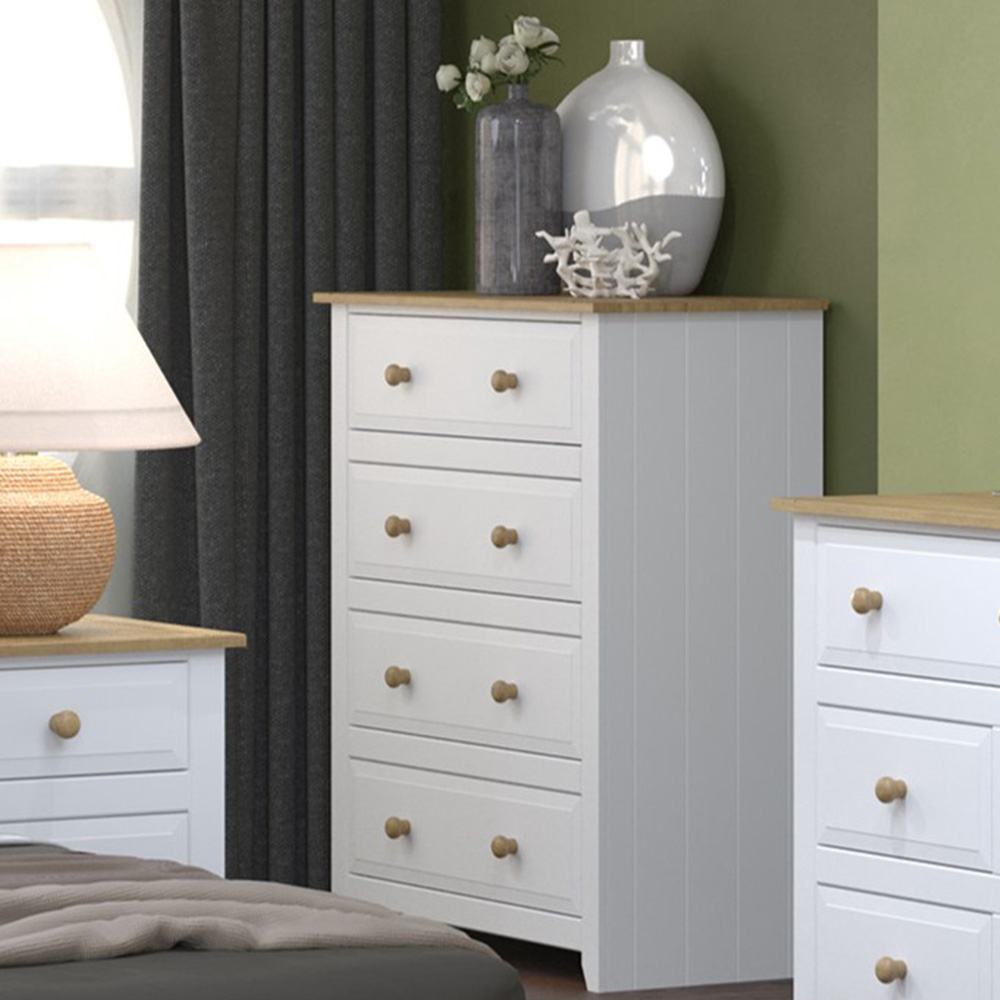 Core Products Capri 4 Drawer White Chest of Drawers Image 1