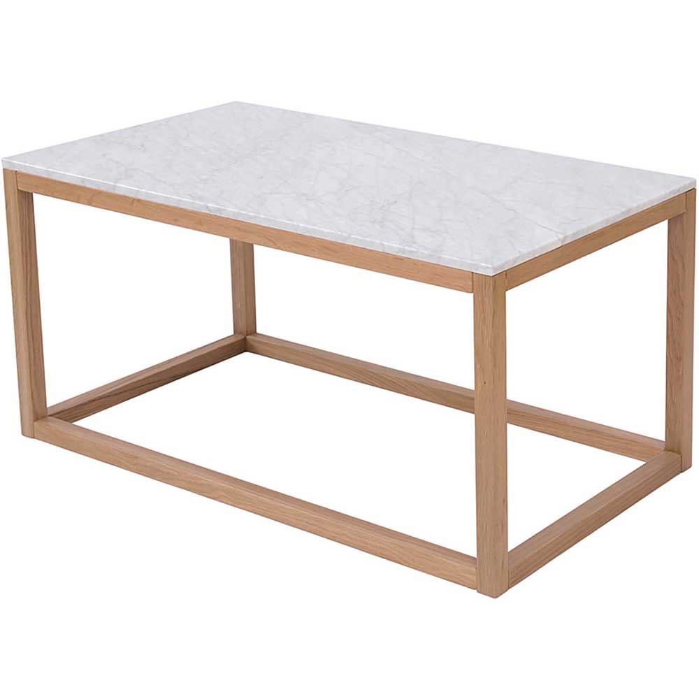 LPD Furniture Harlow White Marble Effect Top Coffee Table Image 2