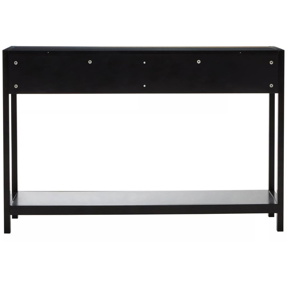 Interiors by Premier Sherman 2 Drawer Black Wood Console Table Image 4