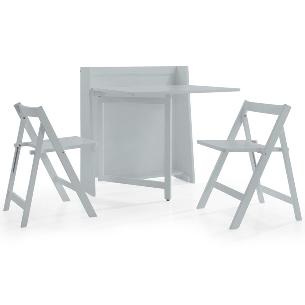 Julian Bowen Helsinki 2 Seater Compact Folding Dining Set Light Grey Image 2