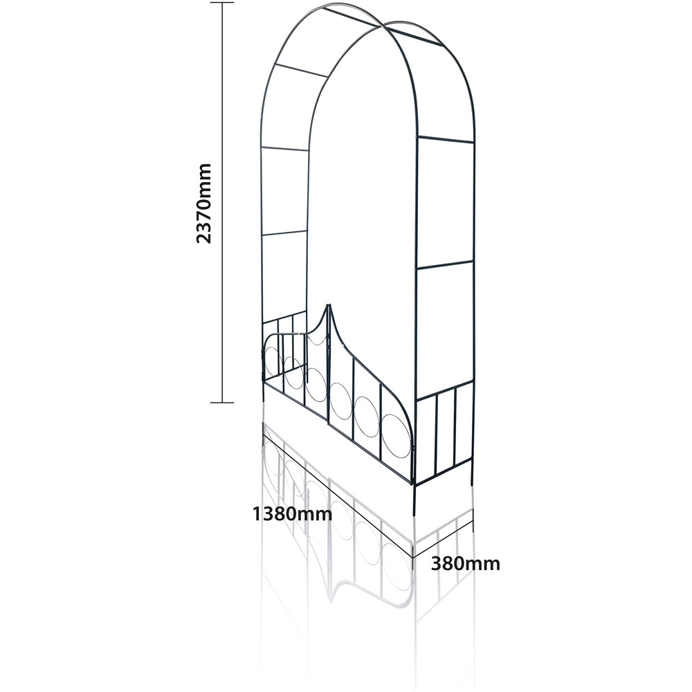 St Helens 7.7 x 4.5 x 1.2ft Garden Arch with Gate Image 9