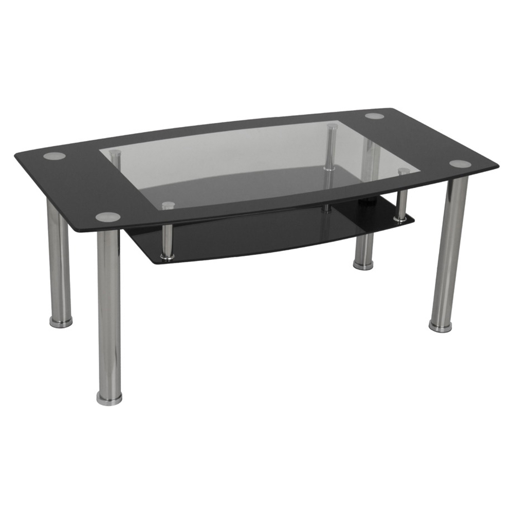 AVF Black Glass and Chrome Coffee Table Image 2