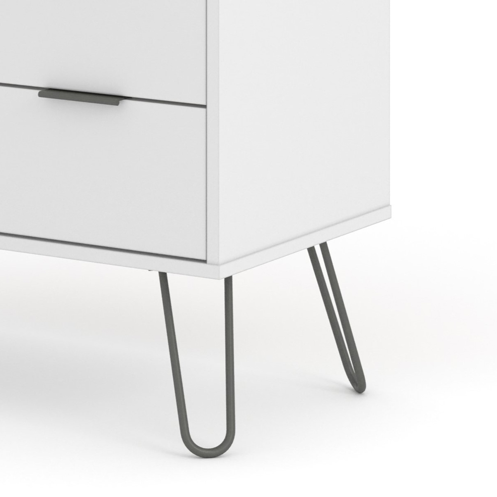 Core Products Augusta 2 Drawer White Bedside Table Image 6