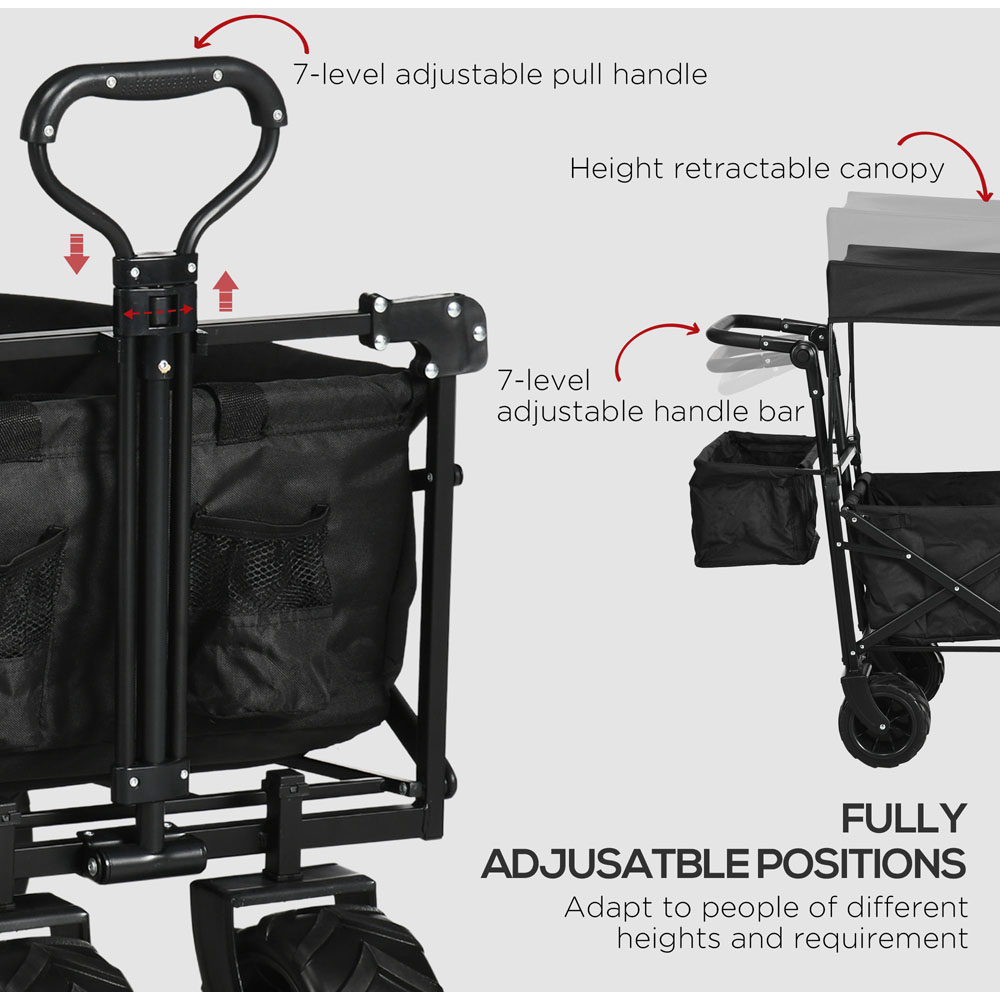 Outsunny Black Folding Trolley Cart Image 4