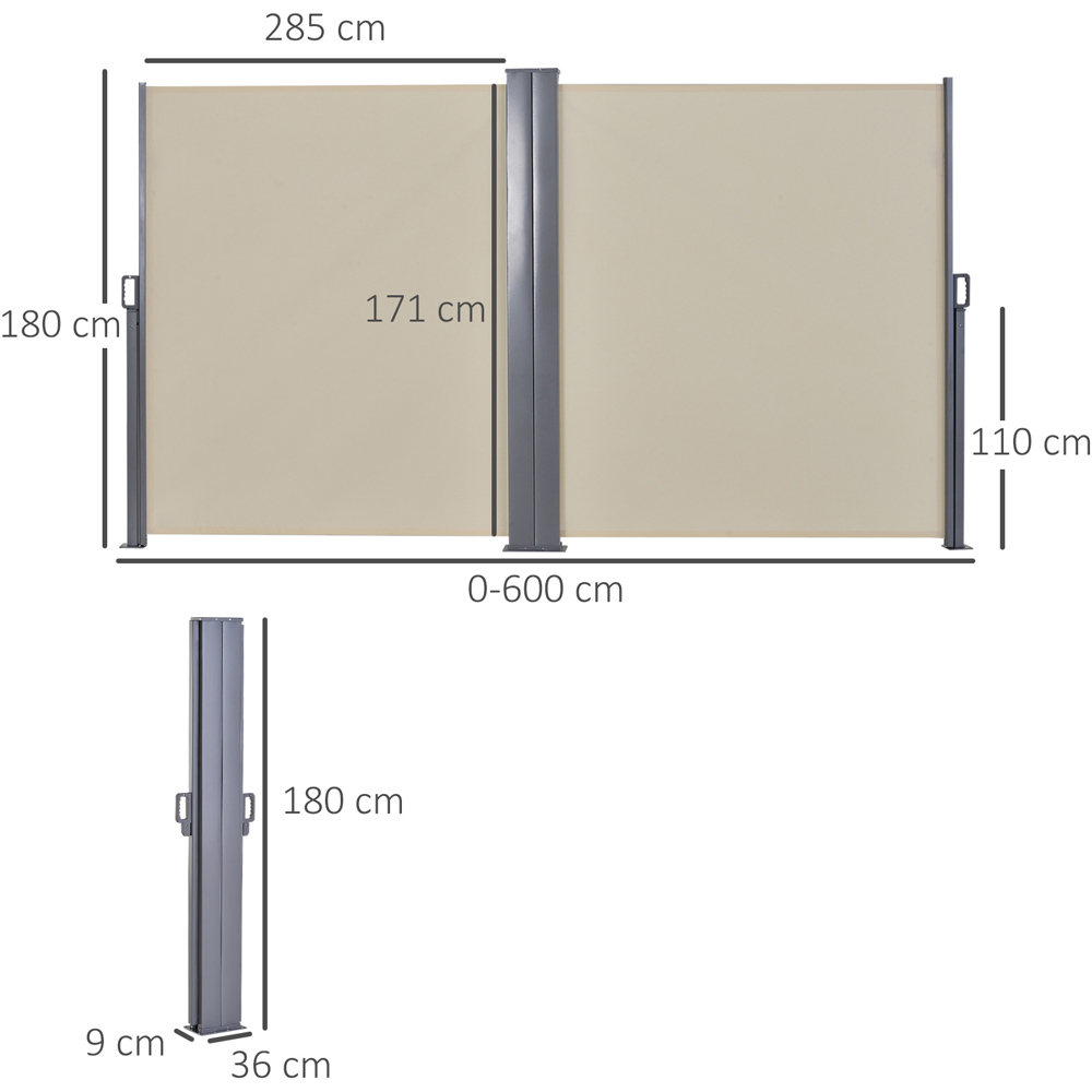 Outsunny Beige Steel Frame Double Side Awning Image 7