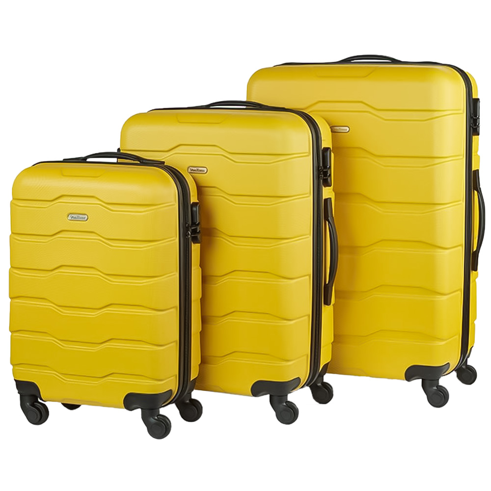 VonHaus Set of 3 Yellow Hard Shell Luggage Image 1