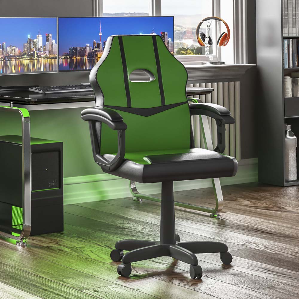 Vida Designs Comet Green and Black Swivel Office Chair Image 7