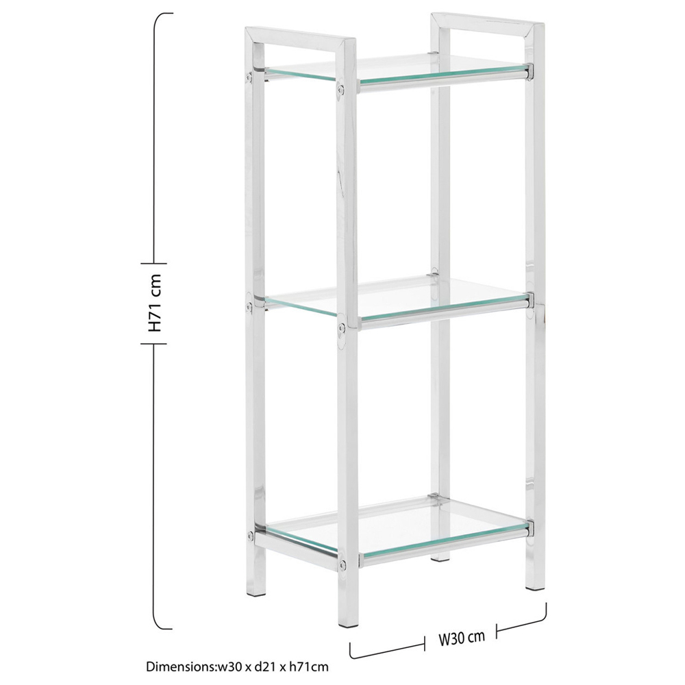 Premier Housewares 3 Tier Tempered Glass Shelf Unit Image 7