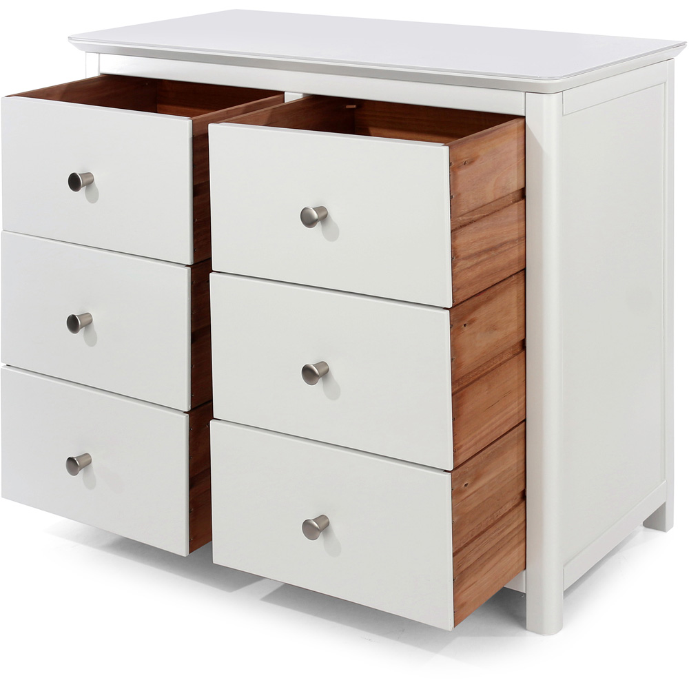 Core Products Nairn 6 Drawer White Wide Chest of Drawers Image 5