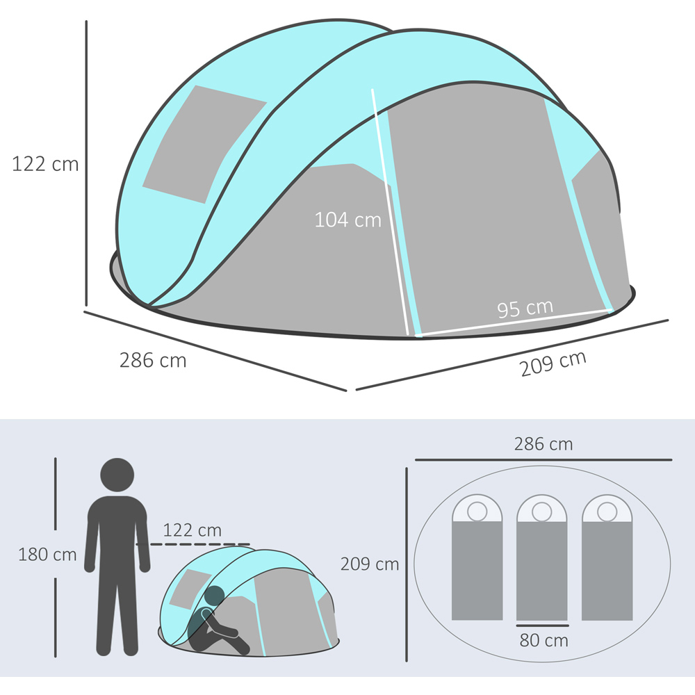 Outsunny 4-Person Pop-Up Camping Tent Image 6