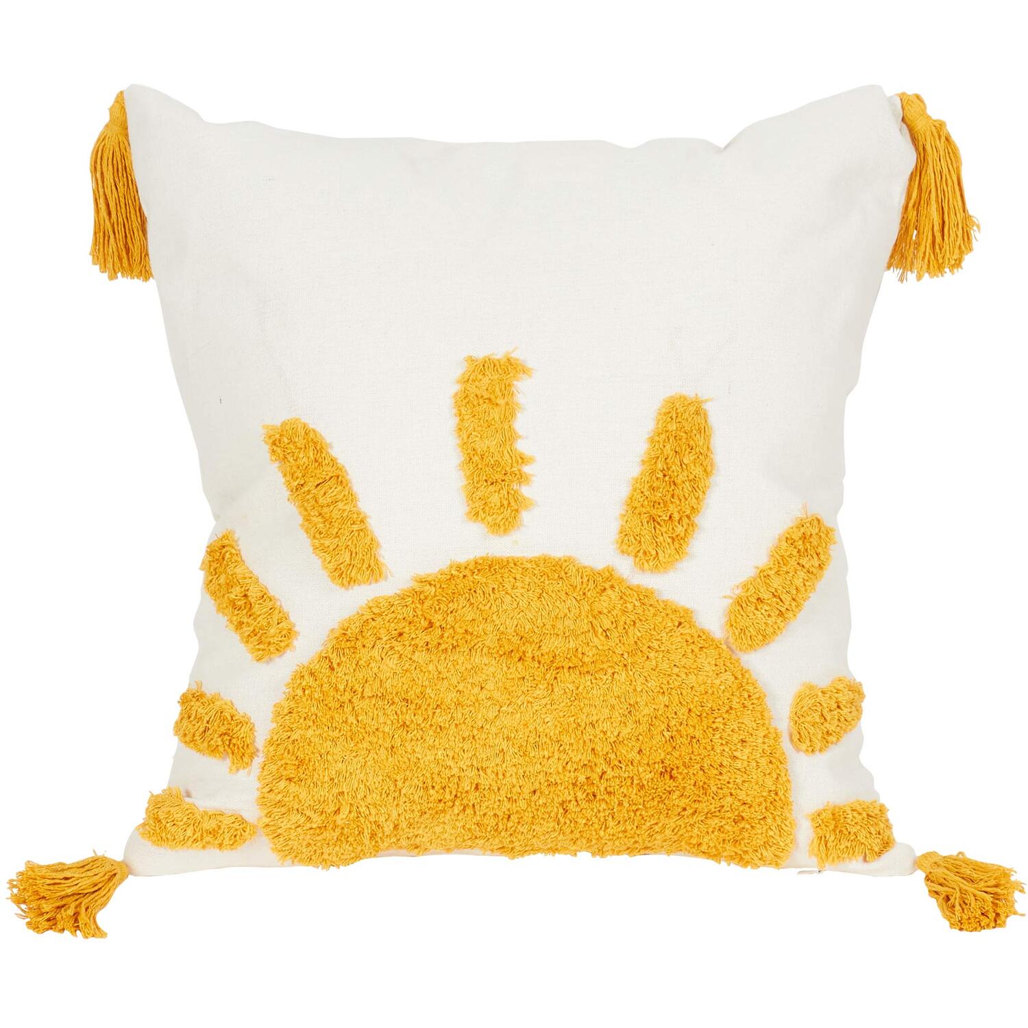 Soleil Tufted Cushion - Yellow Image 1