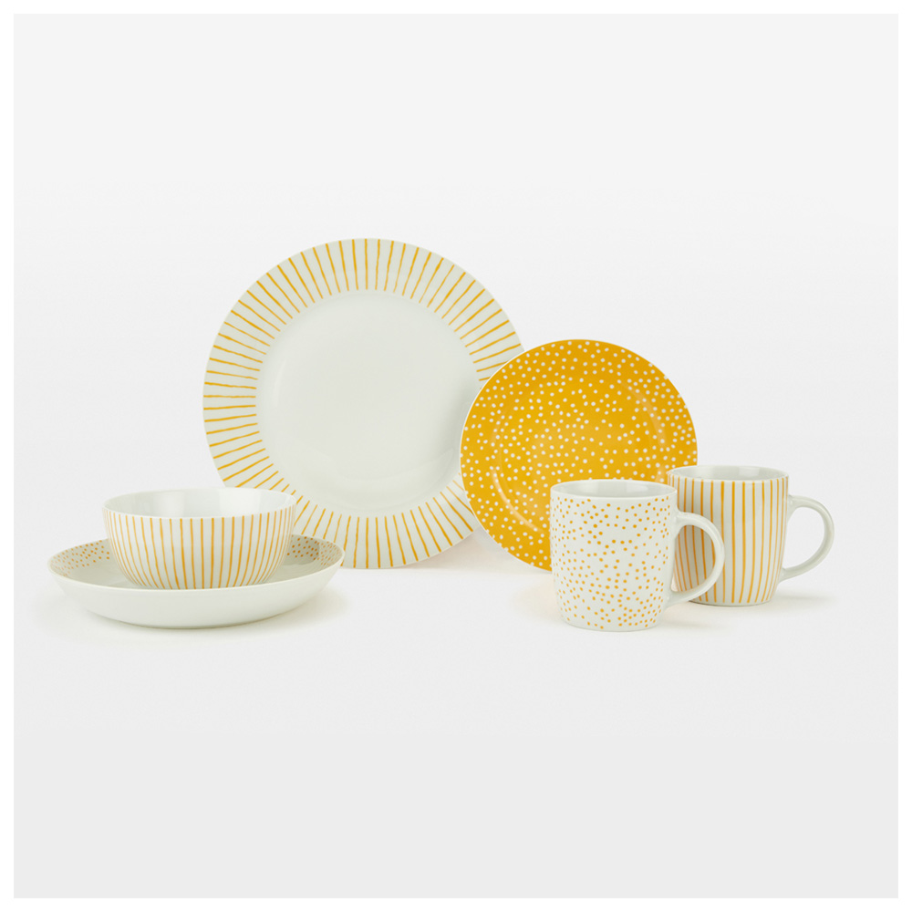 Waterside Betsy Amber Yellow 20 Piece Dinner Set Image 3