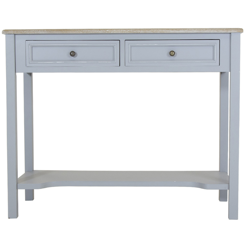 Charles Bentley Loxley 2 Drawers Grey Console Table Image 3