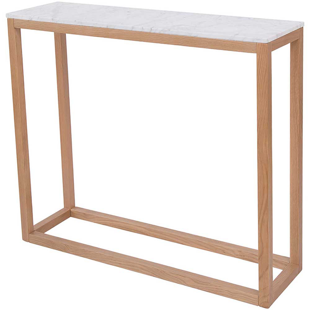 Harlow Oak Effect White Top Console Table Image 2