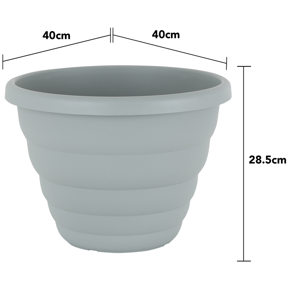 Wham Beehive Cement Grey Round Recycled Plastic Pot 40cm 4 Pack Image 4