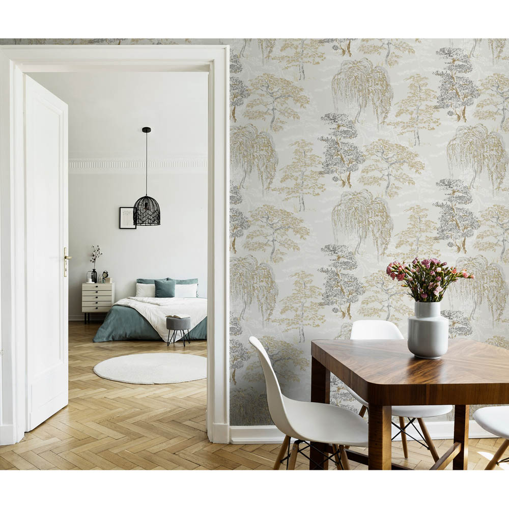 Arthouse Oriental Garden Neutral and Gold Wallpaper Image 4