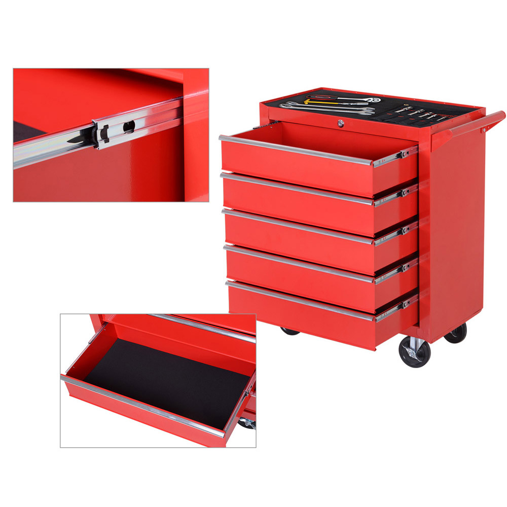 Durhand Red 5 Drawer Roller Tool Cabinet Image 3