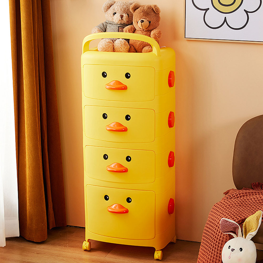 Living and Home 4 Tier Yellow Duck Cart Image 1