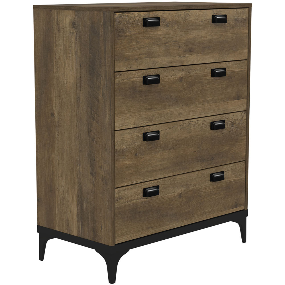 GFW Truro 4 Drawer Knotty Oak Chest of Drawers Image 2