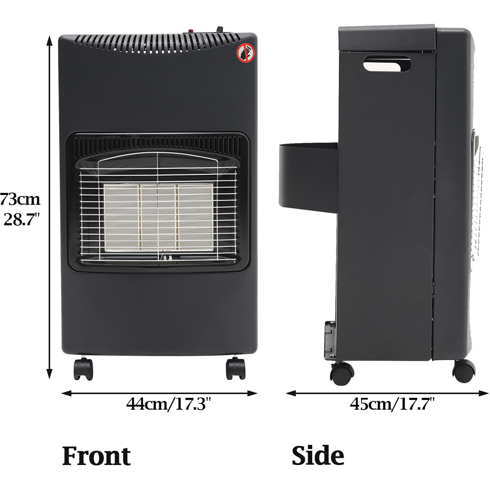 Living and Home Black Portable Ceramic Gas Heater Image 7
