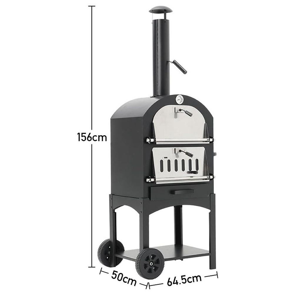 Living and Home CX0141 Black Stainless Steel Pizza Oven Image 7