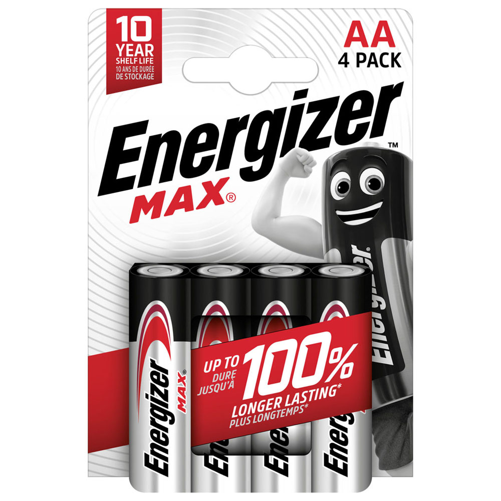 Energizer Max AA 4 Pack Alkaline Batteries Image 1