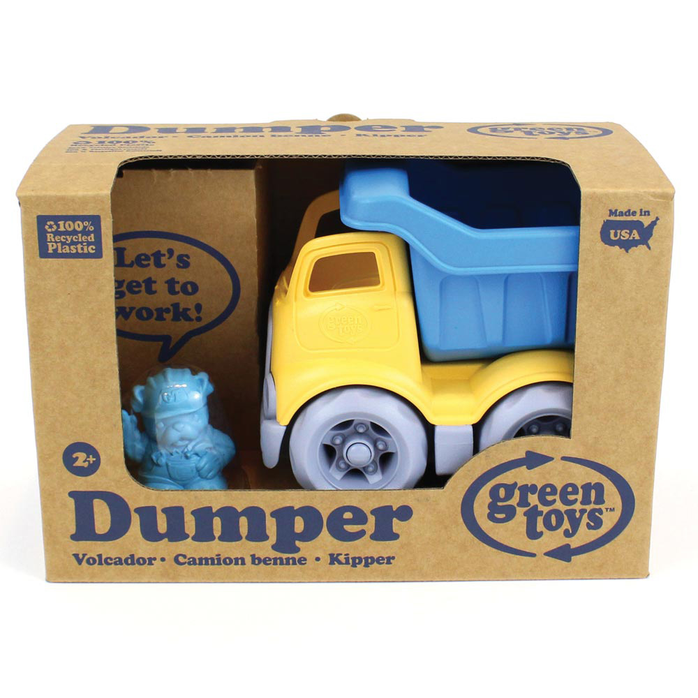BigJigs Toys Yellow and Blue Dumper Truck Image 4