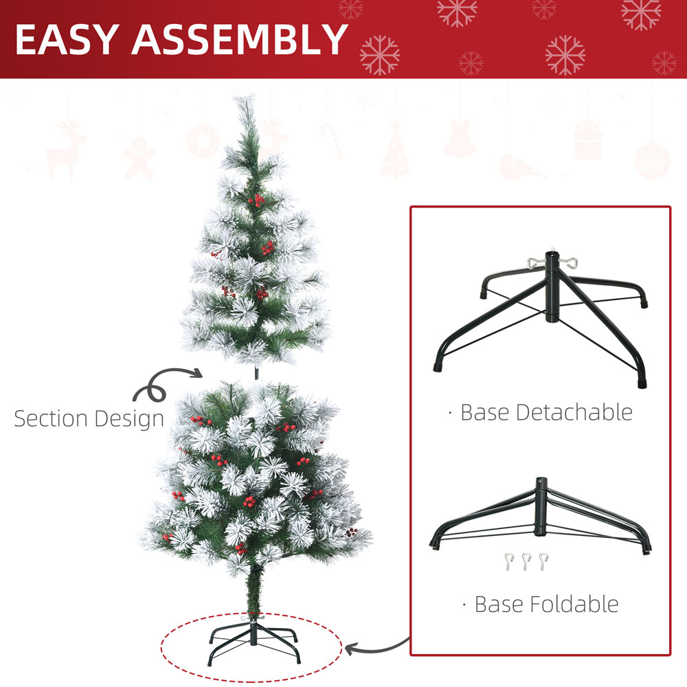 Everglow Green Christmas Tree with Metal Base 4.9ft Image 6