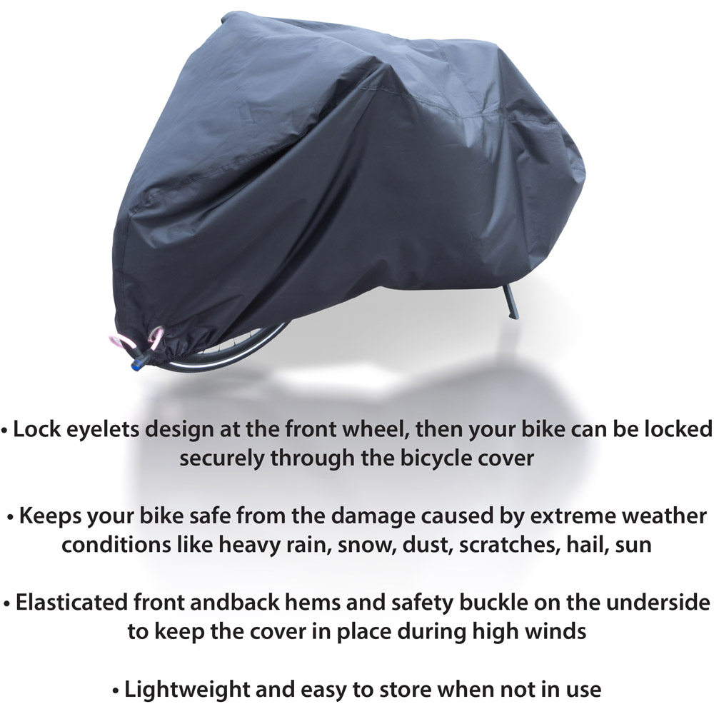 St Helens Black All Weather Medium Bicycle Cover with Carry Bag Image 6