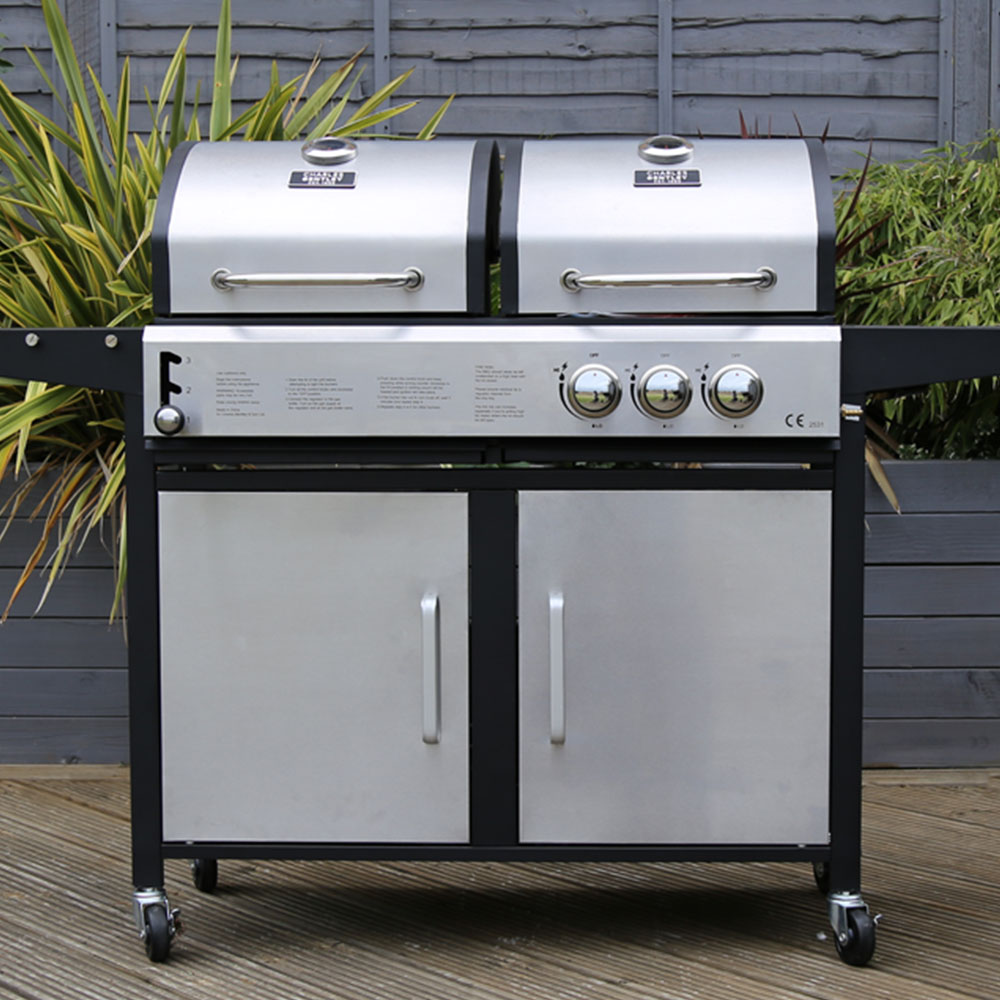 Charles Bentley 2+1 Dual Fuel BBQ Stainless Steel Image 6