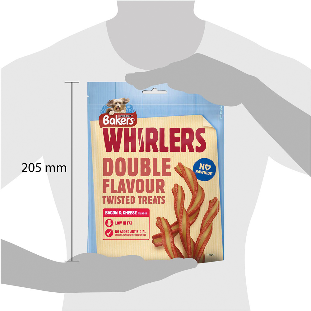 Bakers Whirlers Dog Treat Bacon and Cheese 130g Image 8